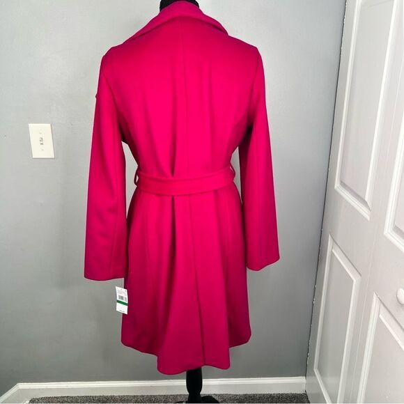 Sz L M Michael Kors Azalea Asymmetric Belted Wrap Coat NWT $400 MSRP - Picture 6 of 12